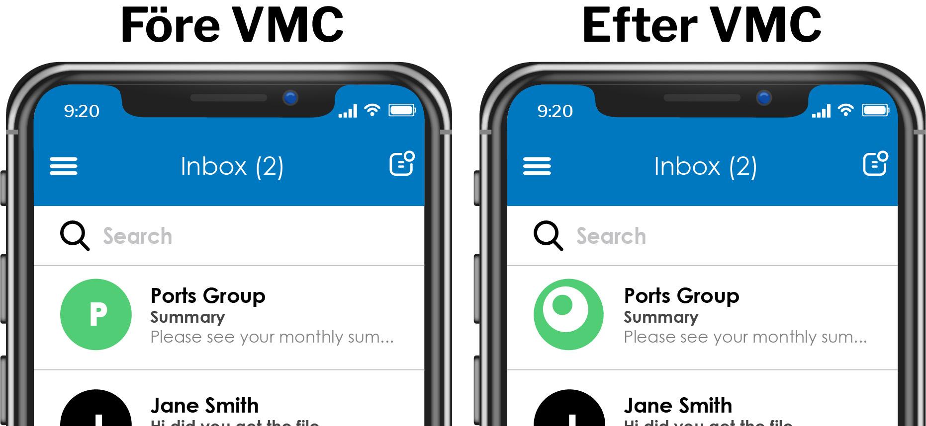 Ett exempel på hur ditt varumärke valideras efter implementering av VMC