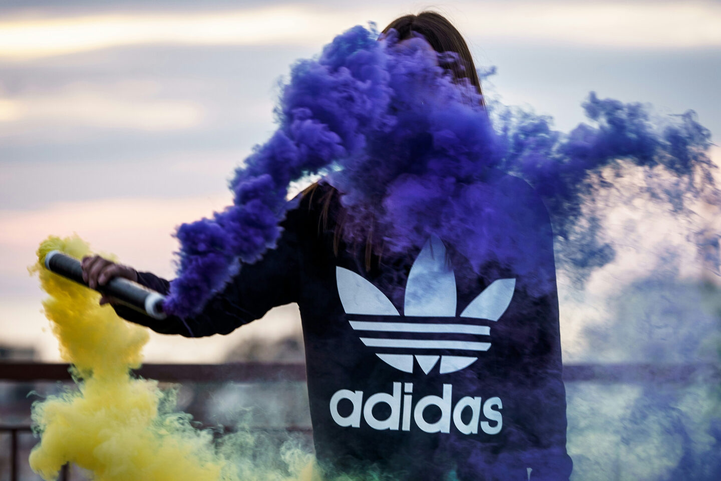 black sweater purple smoke